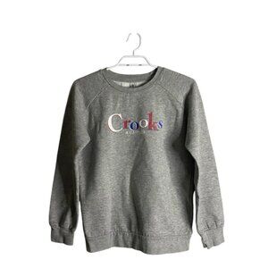 Crooks & Castles Women’s Gray Classic Crewneck Graphic Sweatshirt